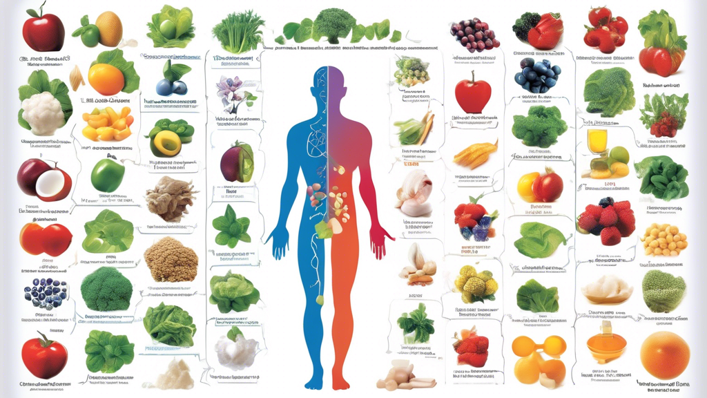 An illustrated guide to the essential nutrients for human health, including their chemical structures, sources, and functions in the body.