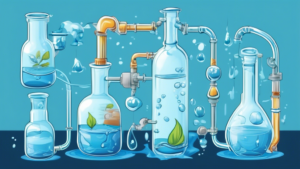 Water and Chemistry: Preserving a Precious Resource An image showing the importance of chemistry in water conservation and purification, with elements lik